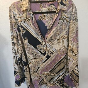 Chic Women's Patterned Blouse